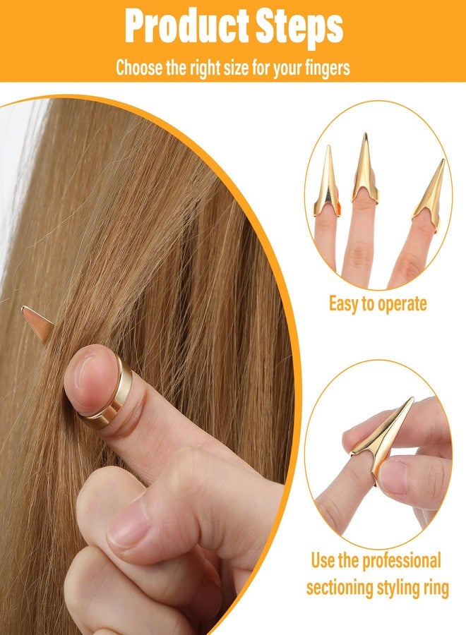 ValueBargain 20PCS Stitch Braid Tool Finger, Hair Parting Tool for Women Hair Extensions Stitch Braiding Finger Styling Supplies (Gold, Silver) - Image 5